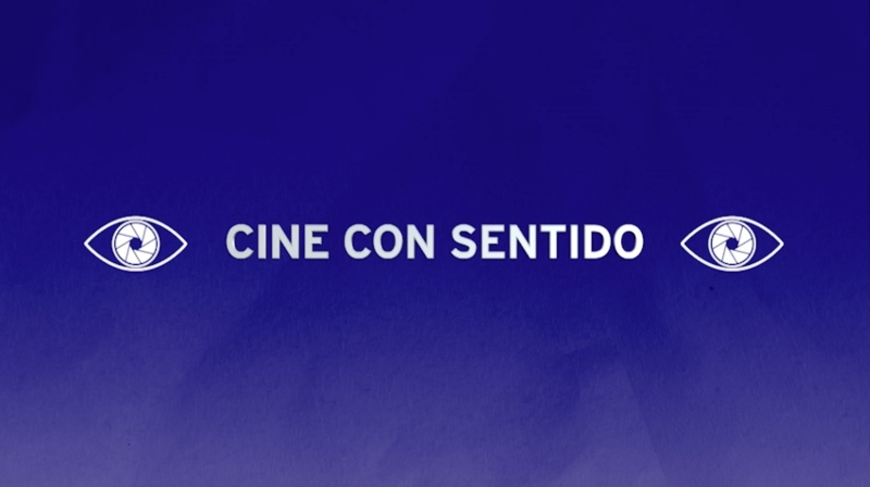Text Cine Con Sentido between the drawings of two eyes